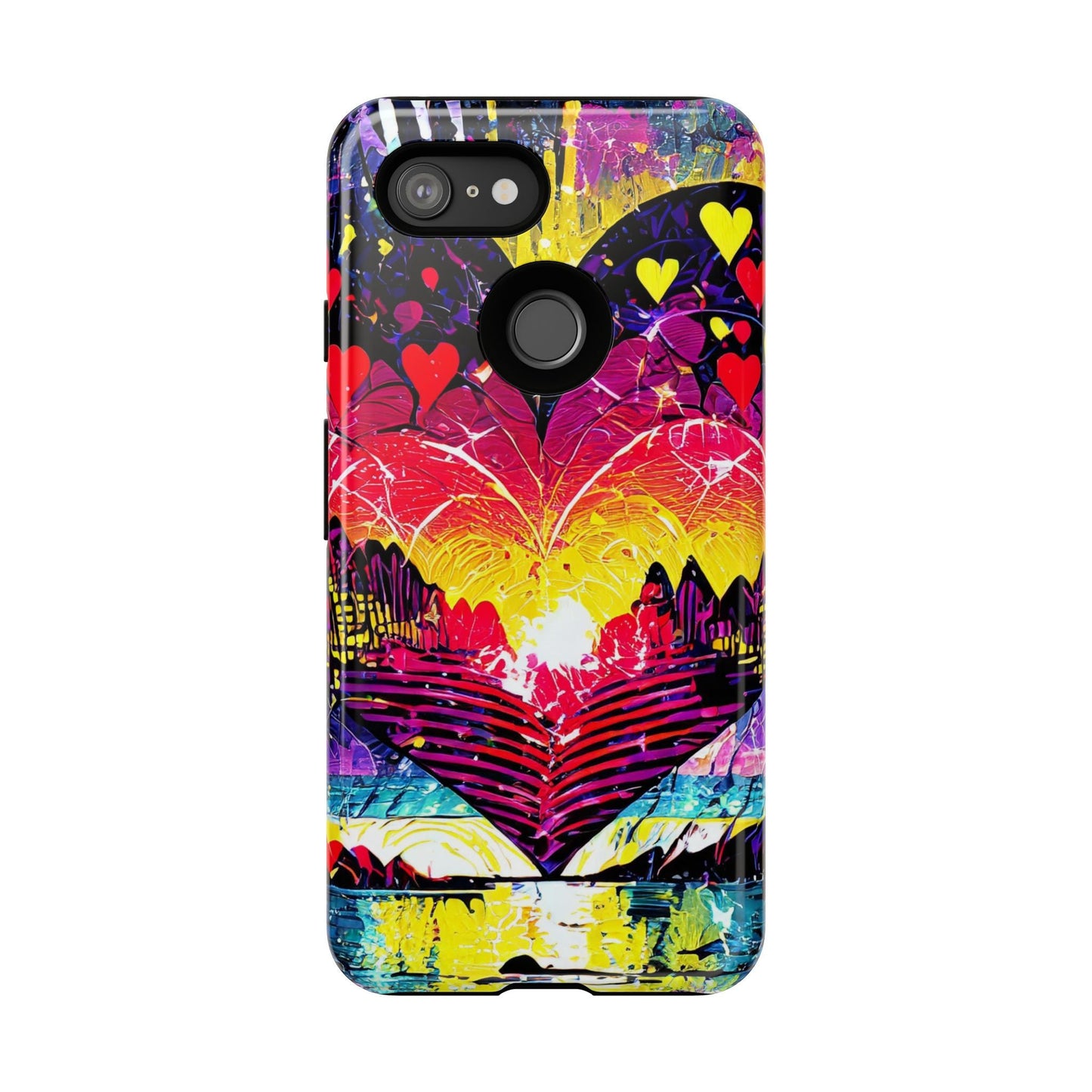 Vibrant Heart Sunset Tough Phone Case