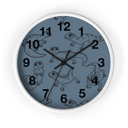 Playful Geckos 10" Wooden Wall Clock
