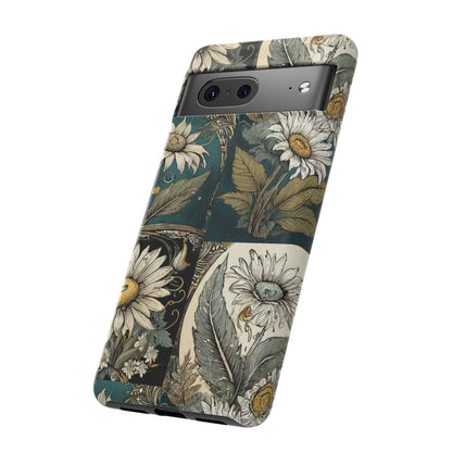 Abstract Teal Daisy Tough Phone Case
