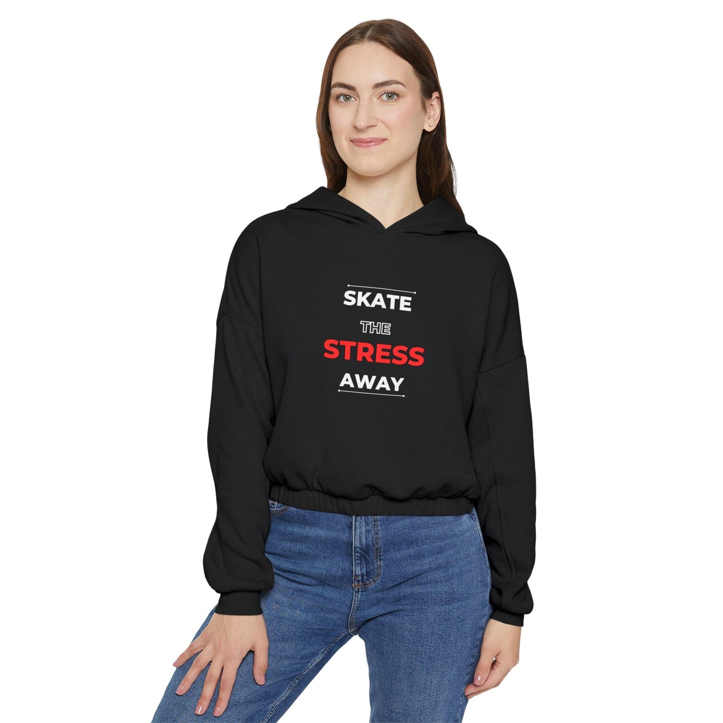 Women’s Cropped Skate the Stress Away Hoodie