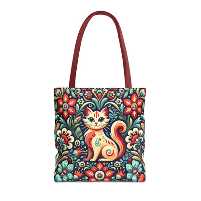 Orange Cat Folk Art Tote Bag