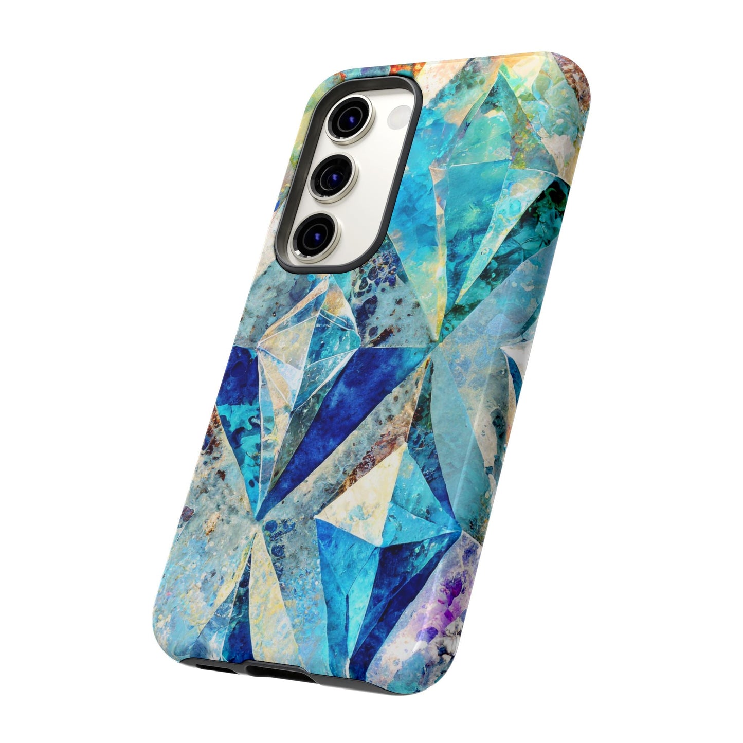 Diamond Blue Abstract Tough Phone Case