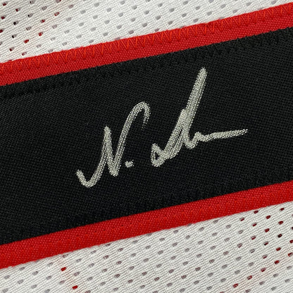 Framed Autographed/Signed Nakobe Dean 35x39 Georgia White College Football Jersey JSA COA