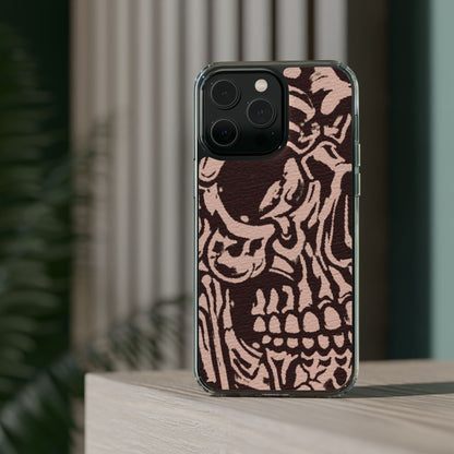 Gothic Abstract Skull Clear Phone Case