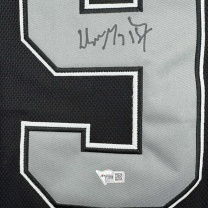 Framed Autographed/Signed Wayne Gretzky 35x39 Los Angeles Kings Black Hockey Jersey Fanatics COA