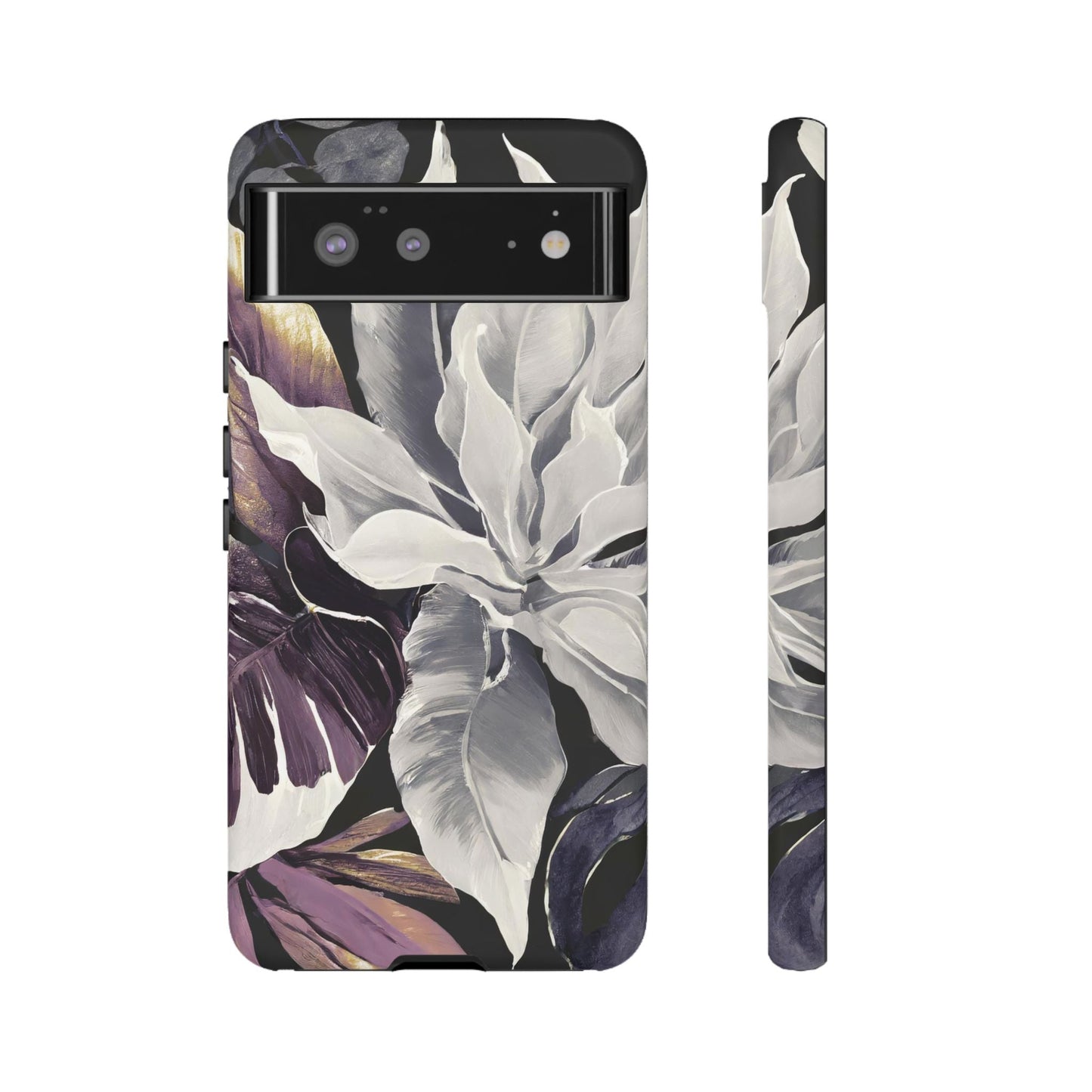 White & Plum Floral Tough Phone Case