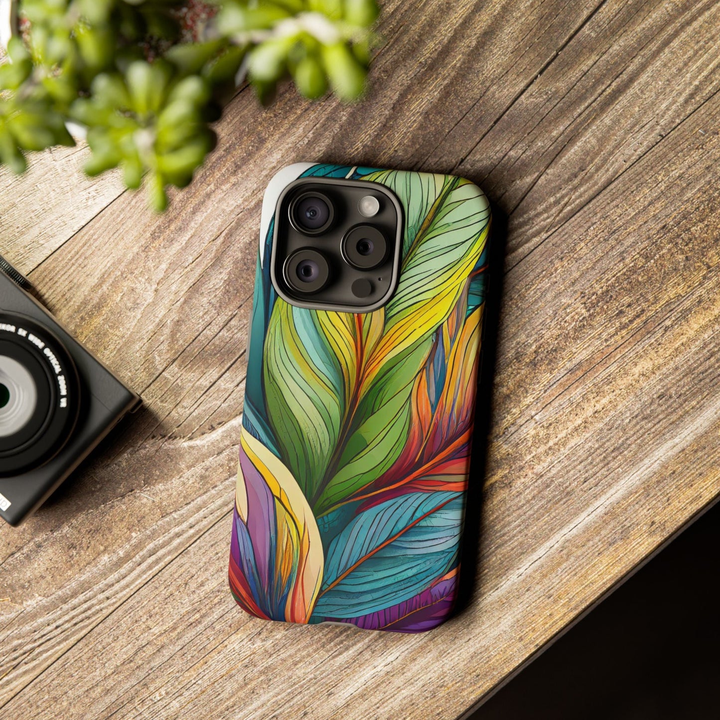 Vibrant Tropical Leaf Tough Phone Case