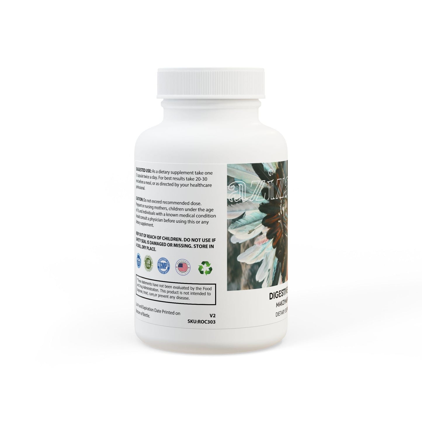 Aziza & Fae Digestive Enzyme Blend Supplement (60 Capsules)