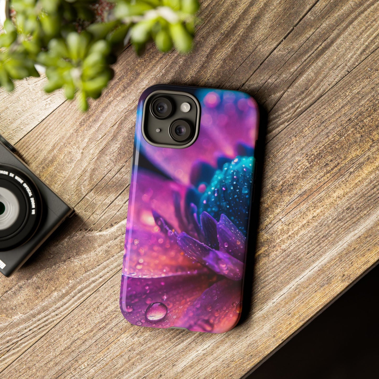 Vibrant Blue And Purple Flower Tough Phone Case