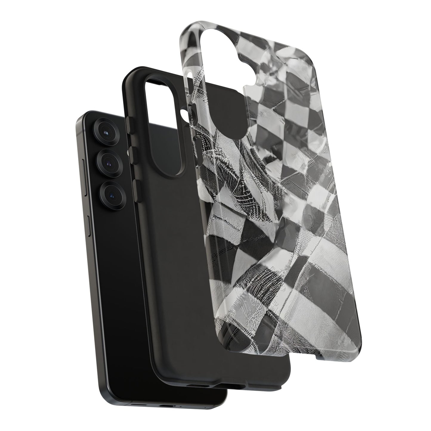 Abstract Checker Print Tough Phone Case