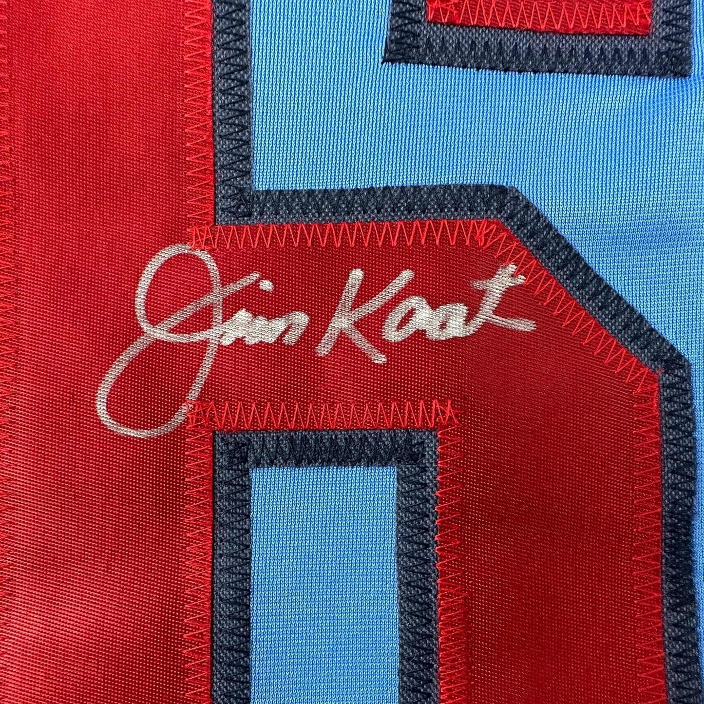 Framed Autographed/Signed Jim Kaat 35x39 Minnesota Light Blue Baseball Jersey Beckett BAS COA