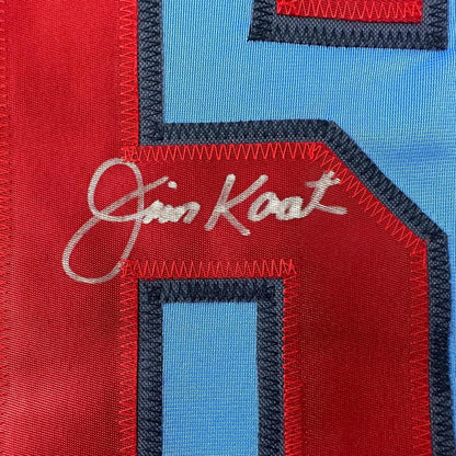 Framed Autographed/Signed Jim Kaat 35x39 Minnesota Light Blue Baseball Jersey Beckett BAS COA