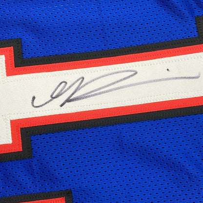 Framed Autographed/Signed Gabriel Gabe Davis 35x39 Buffalo Blue Football Jersey Beckett BAS COA