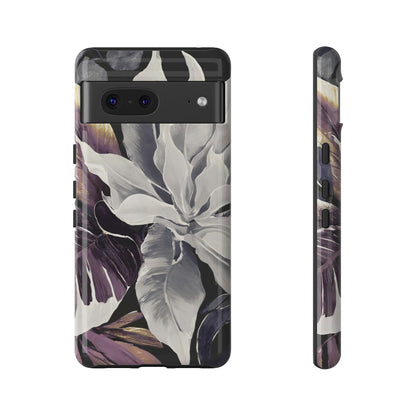White & Plum Floral Tough Phone Case
