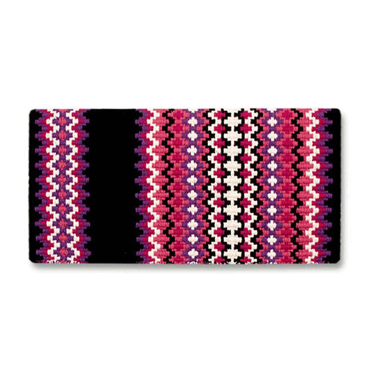 Mayatex 1458-6 40 X 34 In. Gemini Wool Saddle Blanket BLK PPL PNK