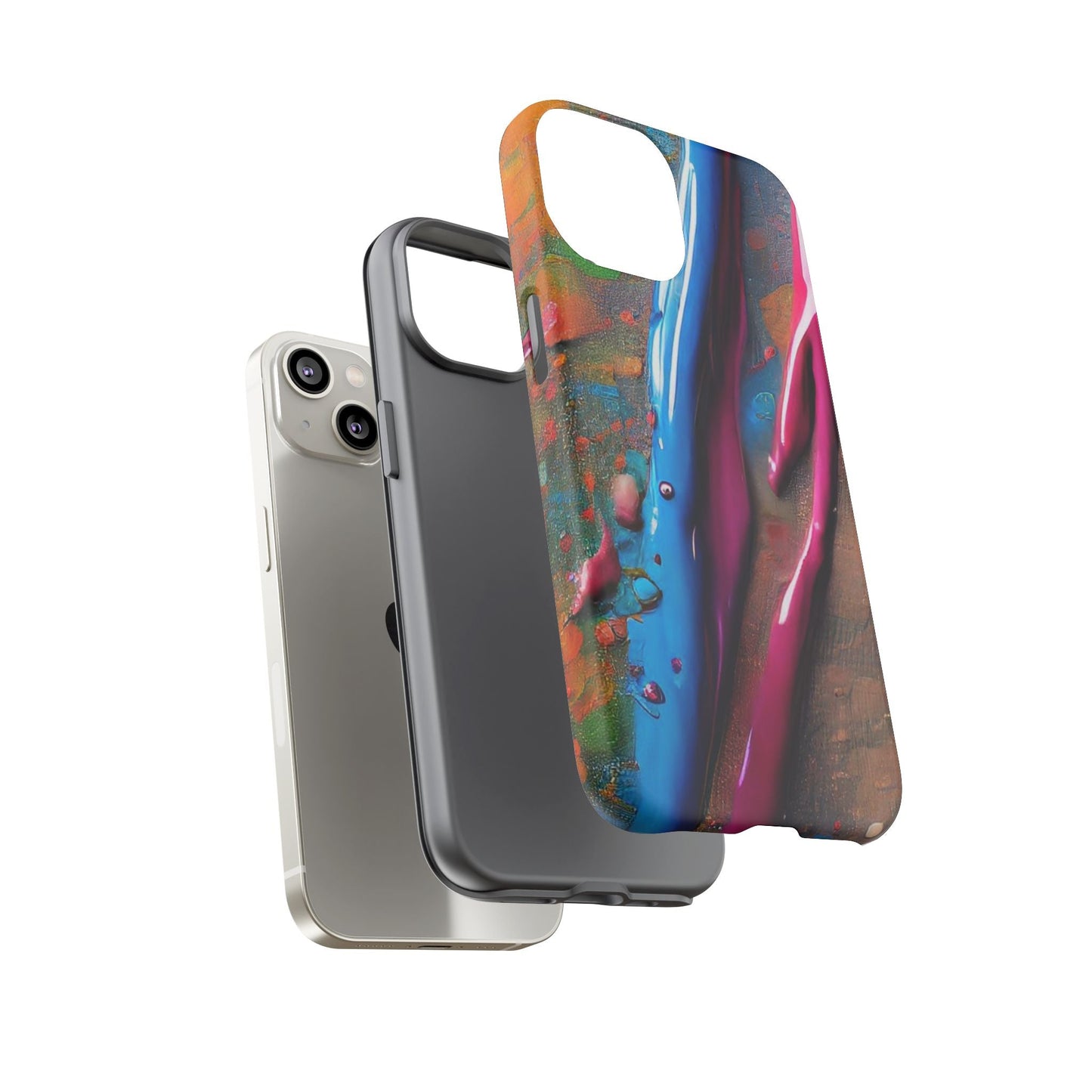 Colorful Artistic Paint Splatter Tough Phone Case