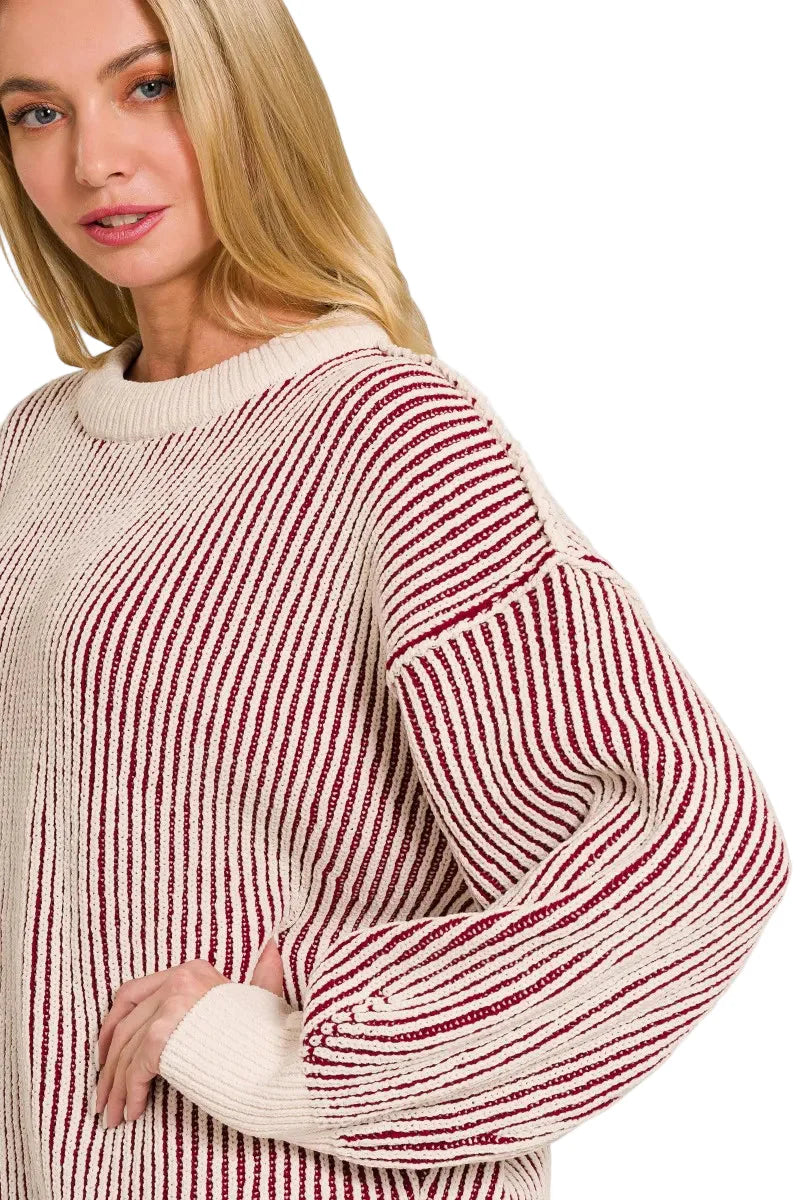 Two-Tone Crewneck Sweater