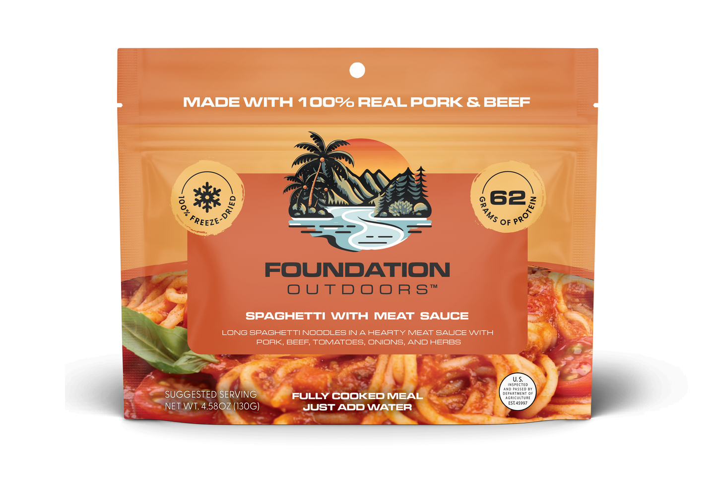 FOUNDATION Outdoors Spaghetti with Meat Sauce Meal