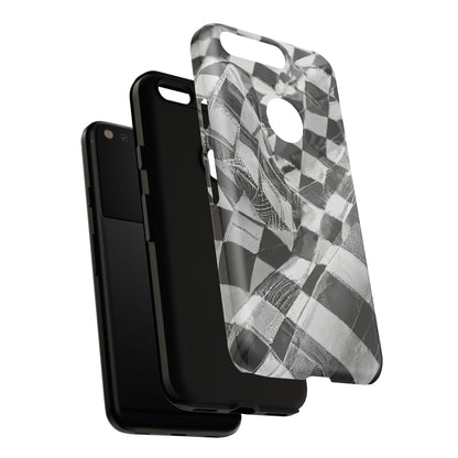 Abstract Checker Print Tough Phone Case