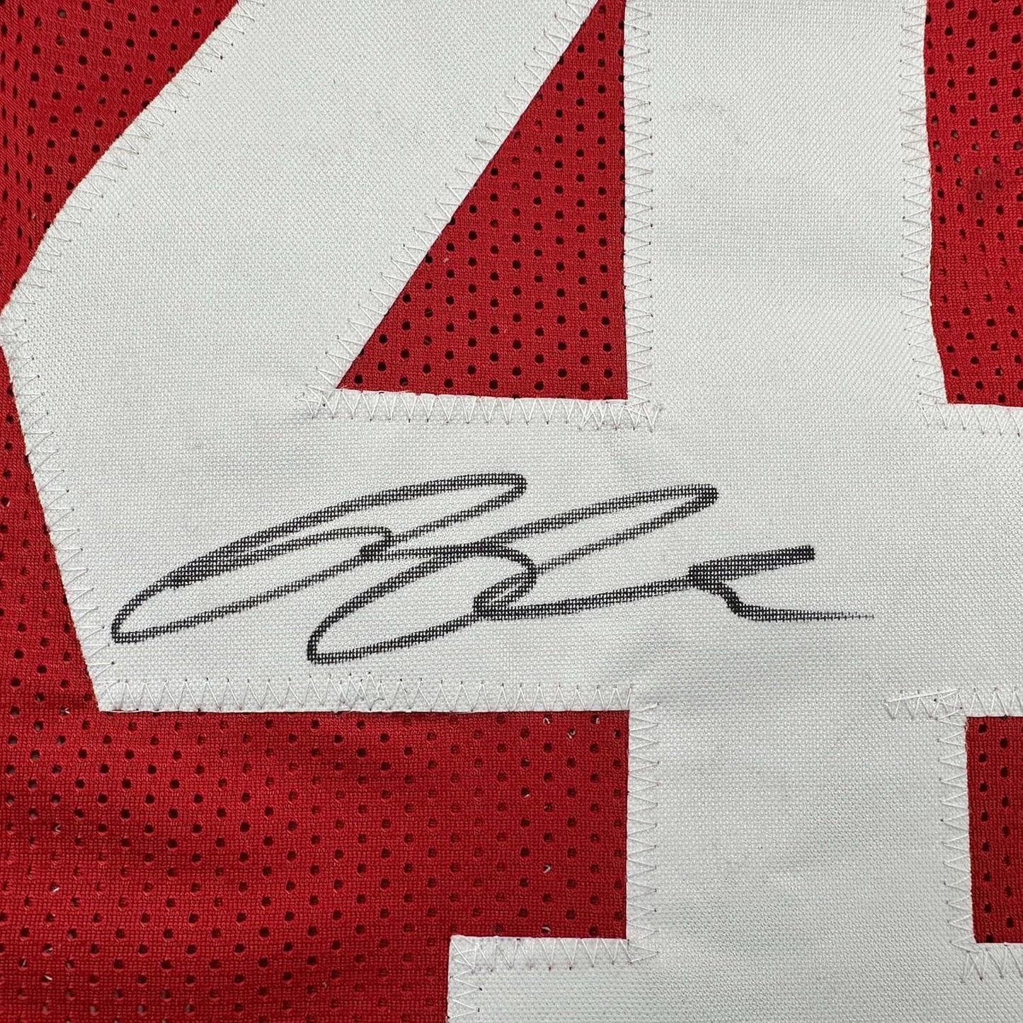 Framed Autographed/Signed Ricky Pearsall 35x39 San Francisco Red Football Jersey Beckett BAS COA