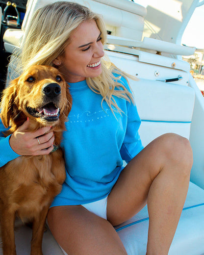 Koloa Cursive Sweatshirt- Light Blue