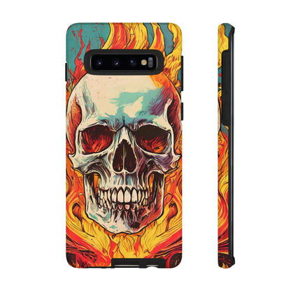 Flaming Skull Tough Phone Case