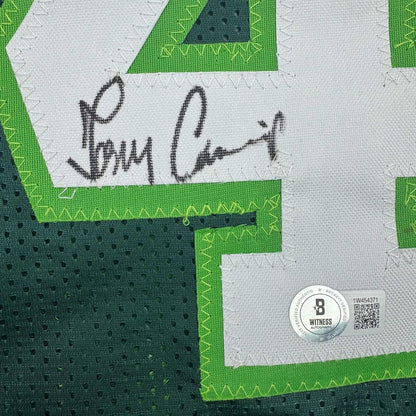 Framed Autographed/Signed Terry Cummings 35x39 Milwaukee Green Basketball Jersey Beckett BAS COA
