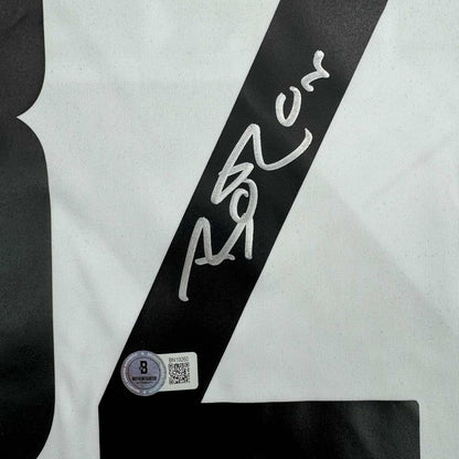 Framed Autographed/Signed Christian Vieri 35x39 Inter Milan White Soccer Futbol Jersey Beckett BAS COA