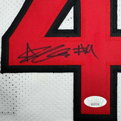 Framed Autographed/Signed Ace Bailey 35x39 Rutgers White College Basketball Jersey JSA COA