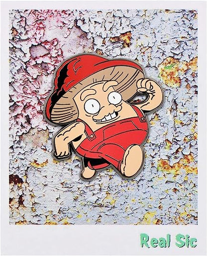 Mushroom Guy Enamel Pin - Funny, Trippy Shroom Dude Pin