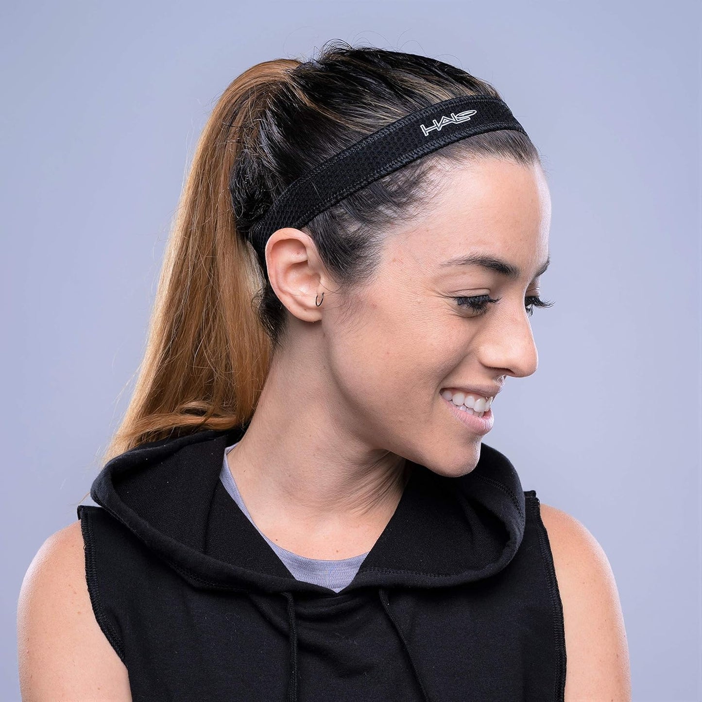 Black AIR Halo Slim - 1" wide pullover Headband