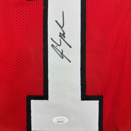Framed Autographed/Signed Isiah Pacheco 35x39 Rutgers Red College Football Jersey JSA COA