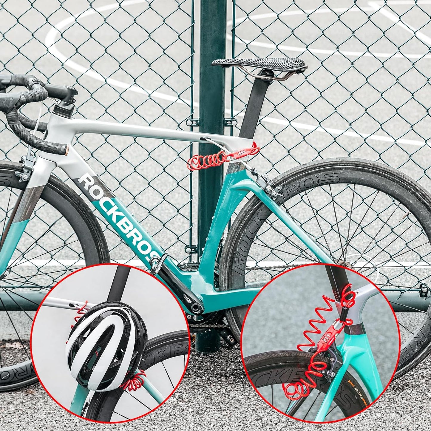 ROCKBROS Bike Lock Cable Combination Bicycle Lock - 6FT Long, Portable, Anti-Theft
