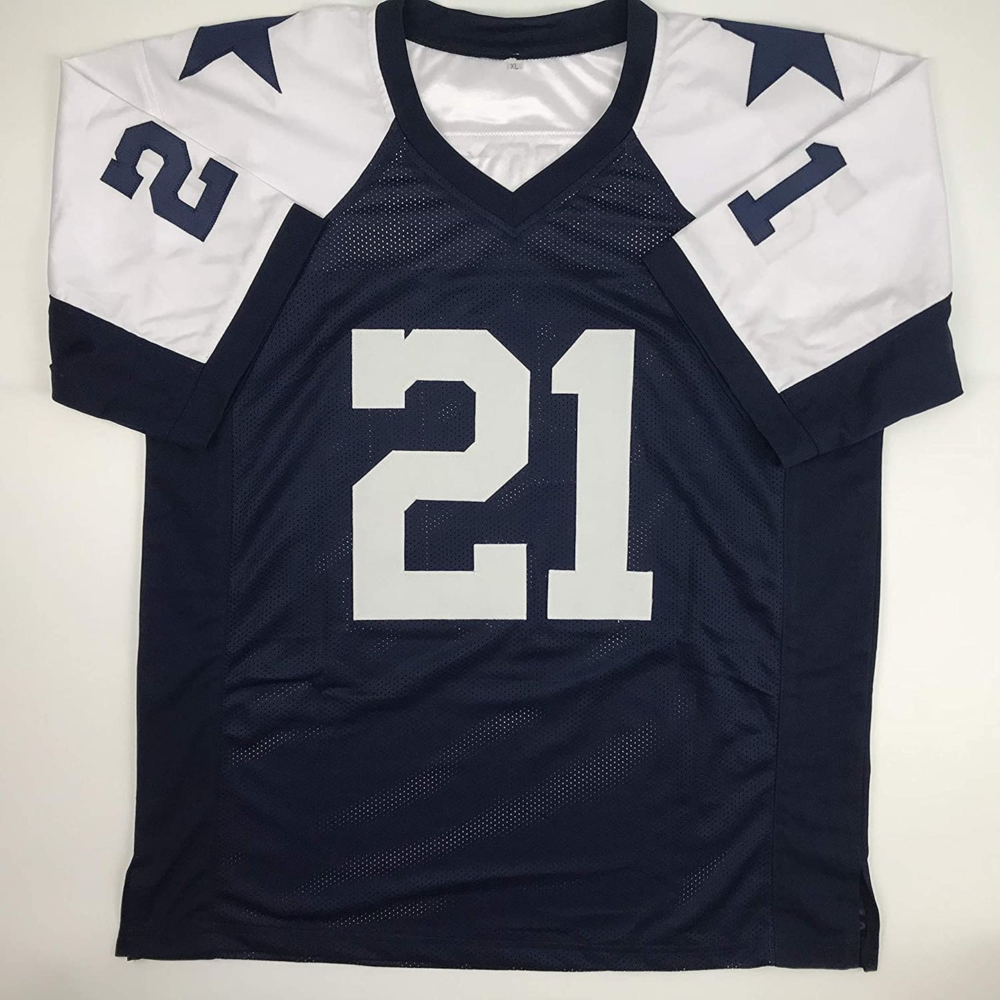 Autographed/Signed Deion Sanders Dallas Thanksgiving Day Football Jersey JSA COA