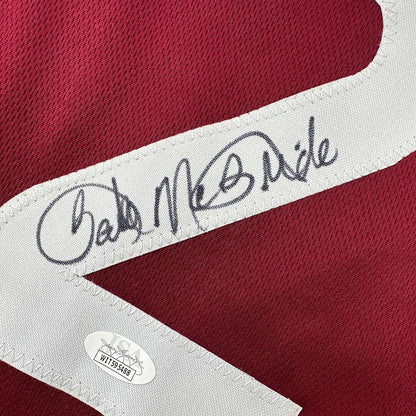 Framed Autographed/Signed Bake McBride 35x39 Philadelphia Retro Maroon Baseball Jersey JSA COA