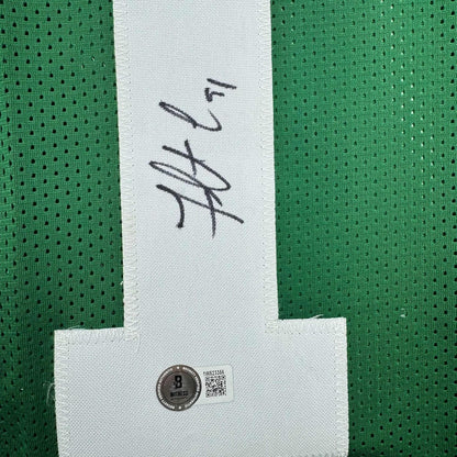 Framed Autographed/Signed Fletcher Cox 35x39 Philadelphia Kelly Green Football Jersey Beckett BAS COA