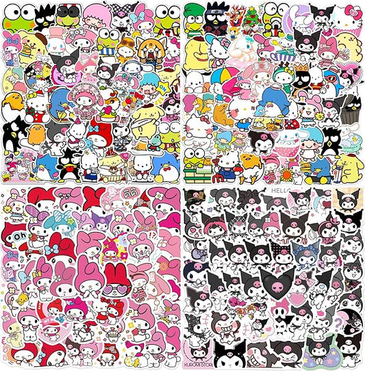200-Piece Stickers Pack Cartoon Anime for Laptop Water Bottles Suitcase Skateboard Computer, Waterproof Reuseable Stickers for Kids Teens Boys Girls 564