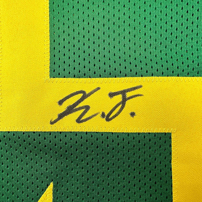 Framed Autographed/Signed Kayvon Thibodeaux 35x39 Oregon Green College Football Jersey JSA COA