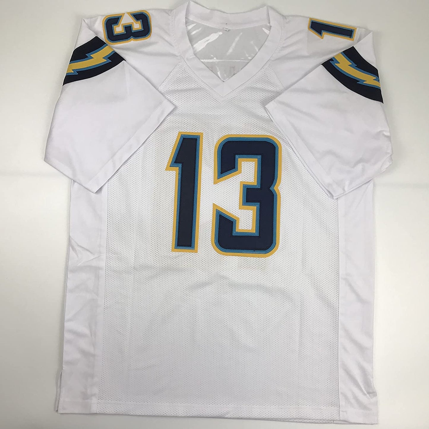 Autographed/Signed Keenan Allen Los Angeles LA White Football Jersey JSA COA