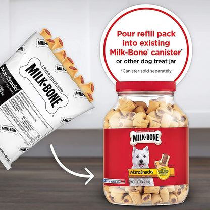 Milk-Bone MaroSnacks Dog Treats, Beef, 15 Ounce (Pack of 6)