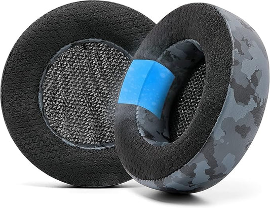 WC Freeze Virtuoso - Hybrid Fabric Cooling Gel Replacement Earpads for Corsair Virtuoso Gaming Headset, Made by Wicked Cushions, Improved Durability, Thickness and Sound Isolation | Black Camo