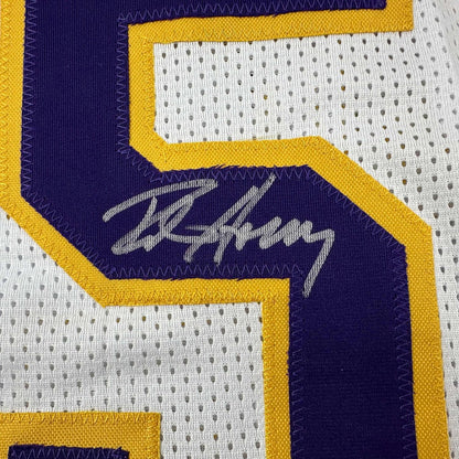 Framed Autographed/Signed Robert Horry 35x39 Los Angeles LA White Basketball Jersey Beckett BAS COA
