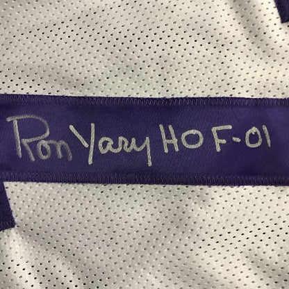 Autographed/Signed Ron Yary HOF 01 Minnesota White Football Jersey JSA COA