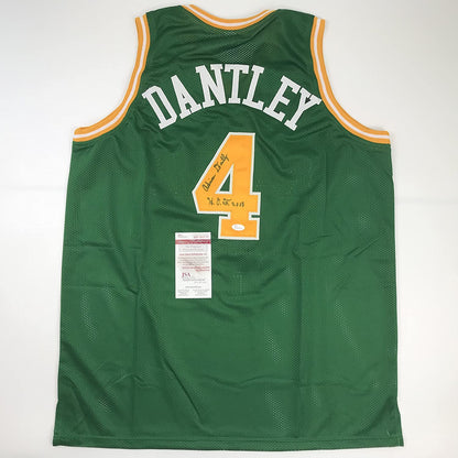 Autographed/Signed Adrian Dantley HOF 2008  Utah Green Basketball Jersey JSA COA