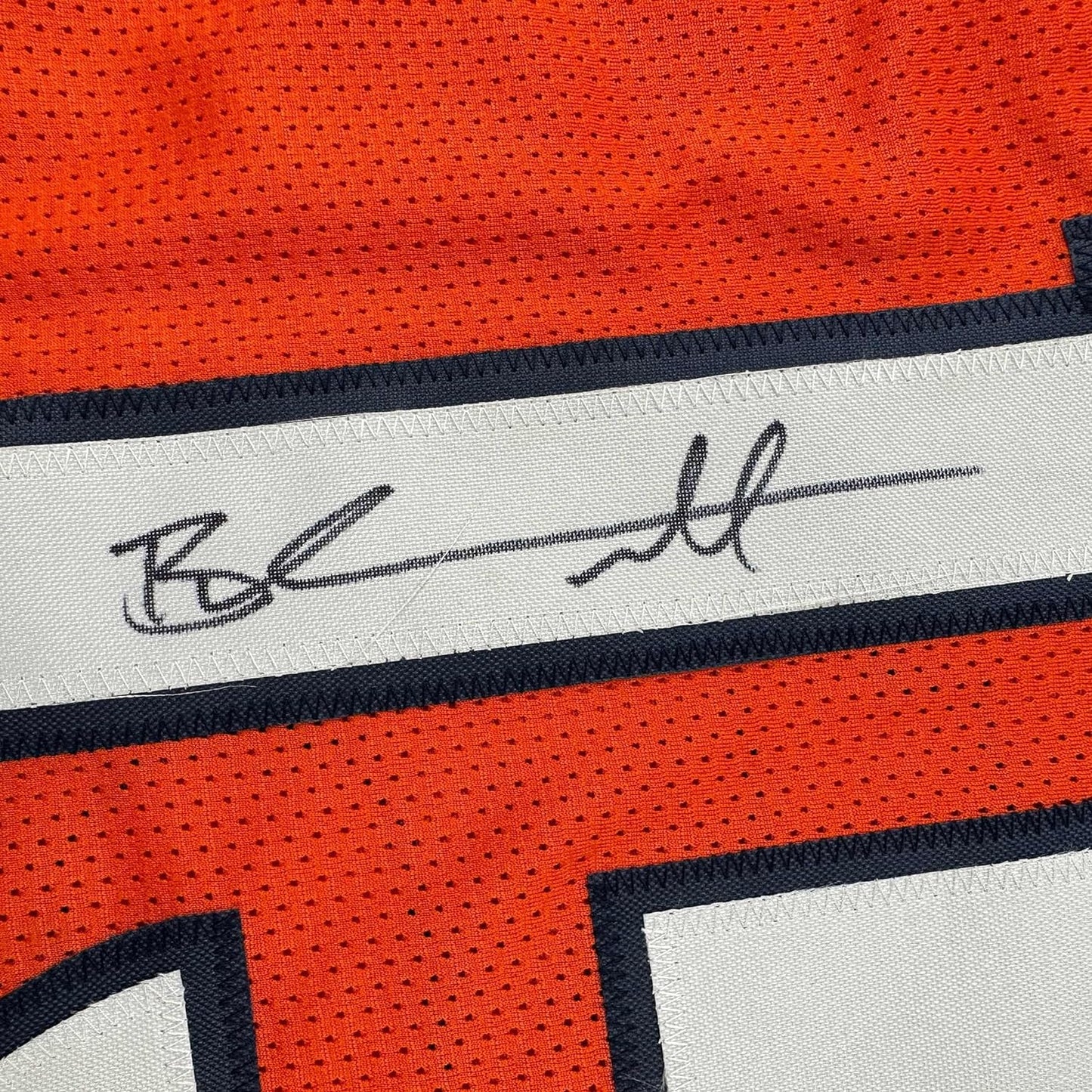 Framed Autographed/Signed Brandon Marshall 35x39 Denver Orange Football Jersey Beckett BAS COA
