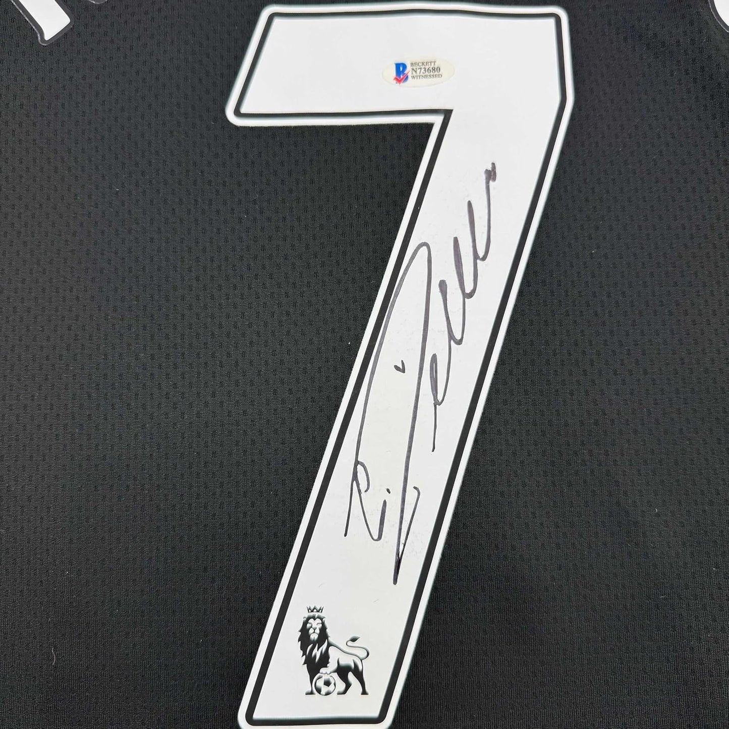 Framed Autographed/Signed Cristiano Ronaldo 35x39 Manchester United Black Soccer Jersey Beckett BAS COA #3