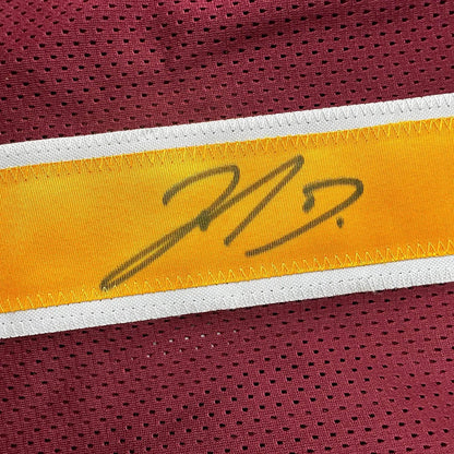 Framed Autographed/Signed Jahan Dotson 35x39 Washington Burgundy Football Jersey JSA COA