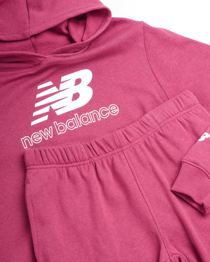 New Balance Girls' Sweatsuit - 2 Piece Active Fleece Sweatshirt and Sweatpants - Performance Jogger Pants Set for Girls, 7-12, Size 10-12, Scorpio