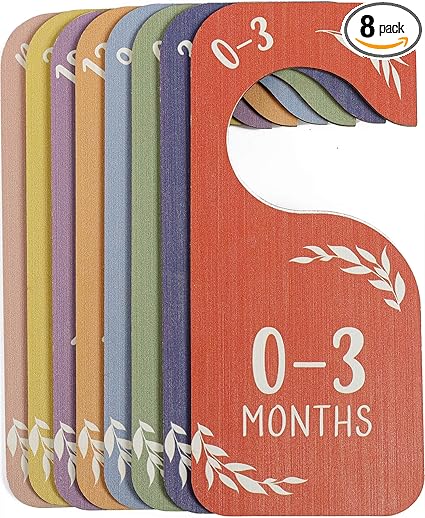 Baby Closet Dividers Clothes Organizer Baby Shower Nursery Decor Wooden Double-Sided Colorful Hanger for Newborn to 24 Months