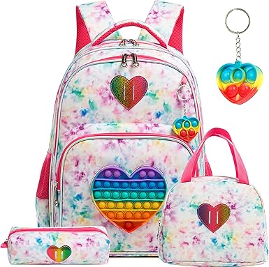 Backpack for Girls Elementary Preschool Kids Lunch Box for School